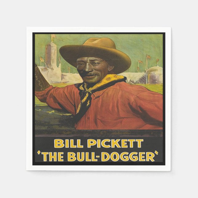 Western Party Napkins Black Cowboy (Front)