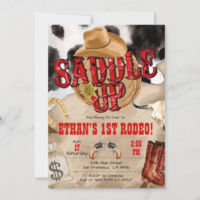 Western Party, Western Invitation for Cowboy Party (Front)