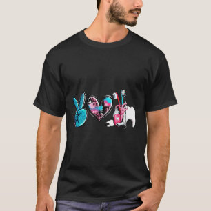 Western Peace Love Dentist Dental Hygienist Orthod T-Shirt