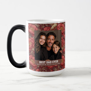 Western Peonies Bouquet Happy Dad Day Elegant Magic Mug
