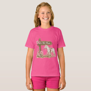 Western Pink Floral Wild West Horse T-Shirt