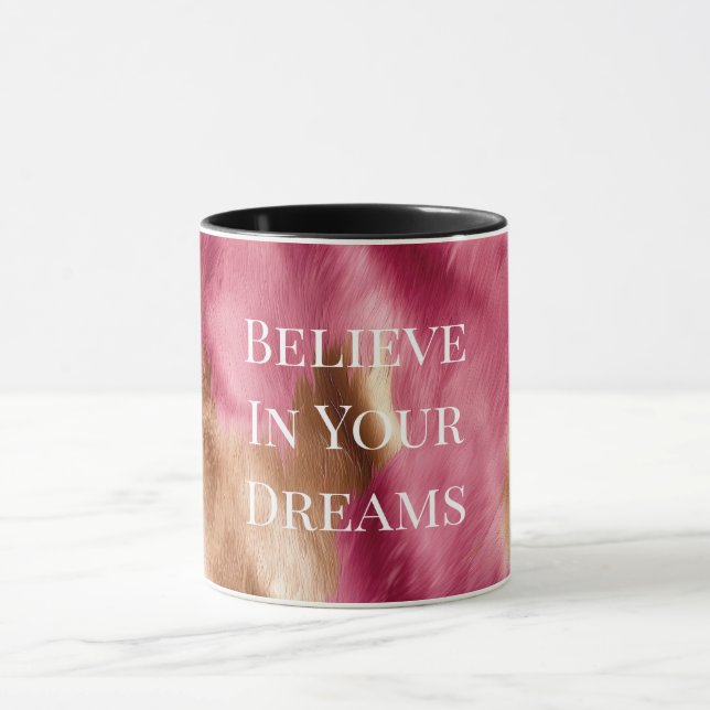 Western Pink Gold Cowgirl Cowhide Mug (Center)