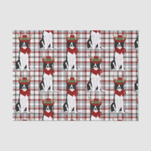 Western Plaid and Christmas Border Collie Lover Tissue Paper