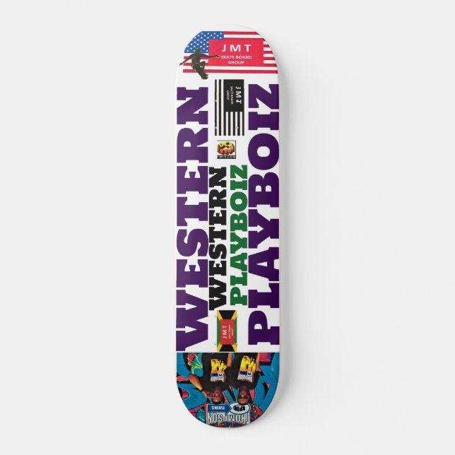 WESTERN PLAYBOIZ. JMT Skateboard (Front)