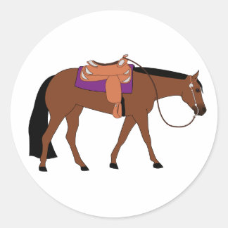 Western Pleasure Horse Classic Round Sticker