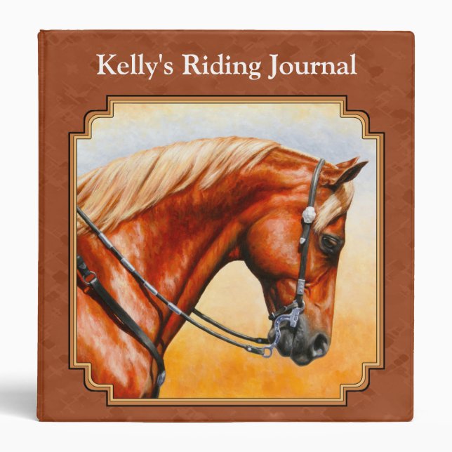Western Quarter Horse Rustic Brown Binder (Front)