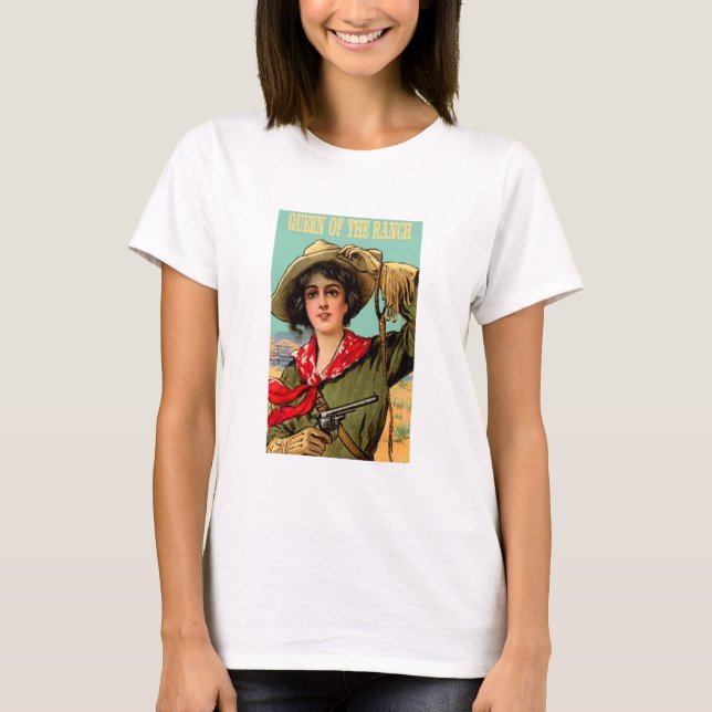Western "Queen of The Ranch" Ladies T Shirt (Front)