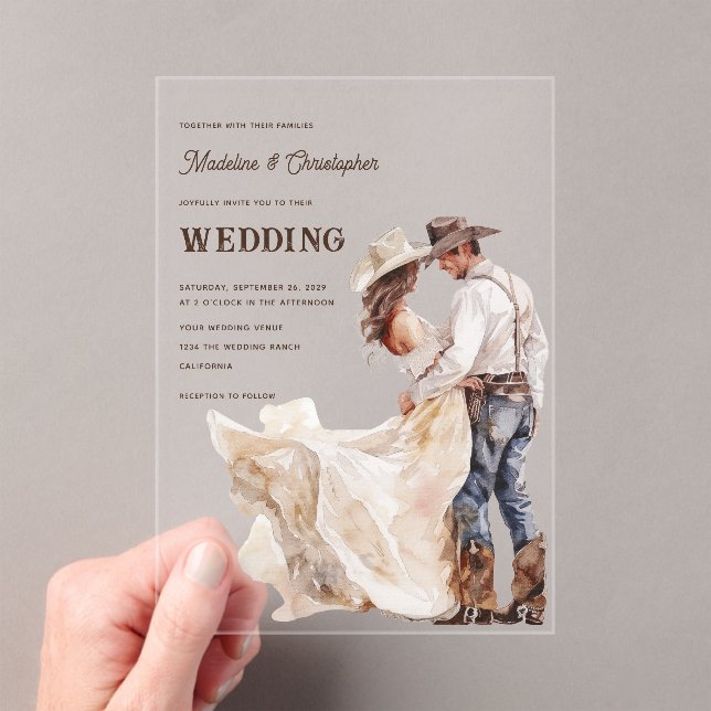 Western Ranch Faire-part de mariage (In situ (ordinateur de poche))