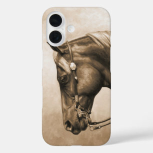 Western Ranch Horse Old Photo Sepia iPhone 16 Case