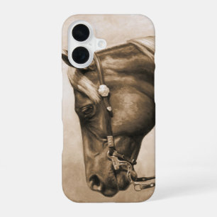 Western Ranch Horse Old Photo Sepia iPhone 16 Case
