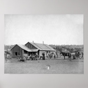 Western Ranch House in South Dakota Photograph Poster