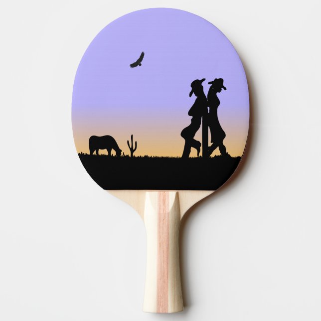 Western Range Dusk Ping Pong Paddle (Back)