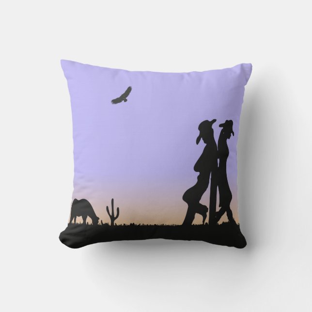 Western Range Dusk Throw Pillow (Front)