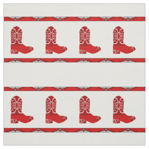 Western Red Bandana Cowboy Boot Fabric