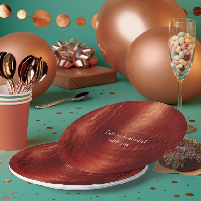 Western Red Cowhide Paper Plate (Multi)