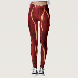 Western Red Cream Cowhide Leggings