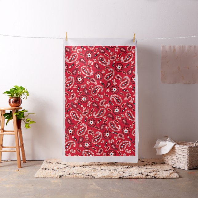 Western Red Paisley Fabric (In Situ)