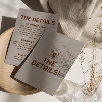 Western Retro Bold Bull Skull Wedding Details Encl