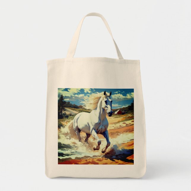 Western Retro Horse Sac fourre-tout de course (Devant)