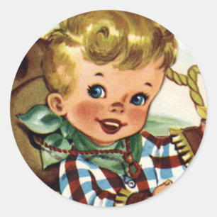 Western Retro Lil' Cowboy 1 Fun Stickers