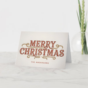 Western Retro Script Merry Christmas Holiday Card