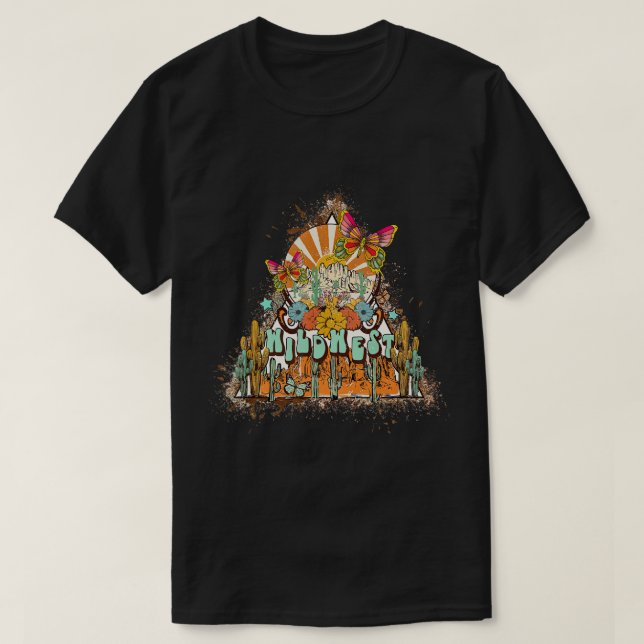 Western Retro Wild West, Western Cowboy Cowgirl, W T-Shirt (Design Front)