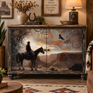 Western Rider Decoupage Tissue Paper
