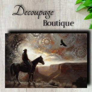 Western Rider Decoupage Tissue Paper