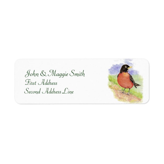 Western Robin, Bird, Étiquette de adresse (Devant)