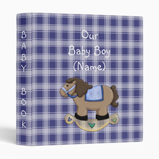 Western Rockin Horse Baby Book Album Binder (Front/Spine)