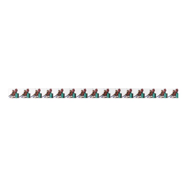 Western Rodeo Barrel Racer Craft Ribbon Satin Ribbon (Front)
