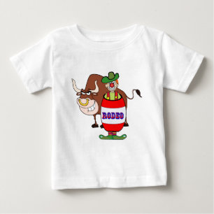 Western Rodeo Clown and Bull Baby T-Shirt