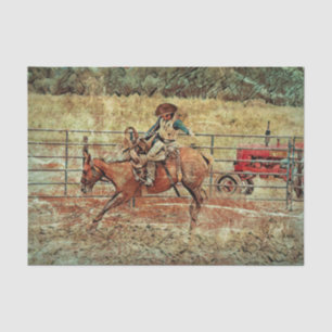 Western Rodeo Country Horse Riding Texture Tissue Paper