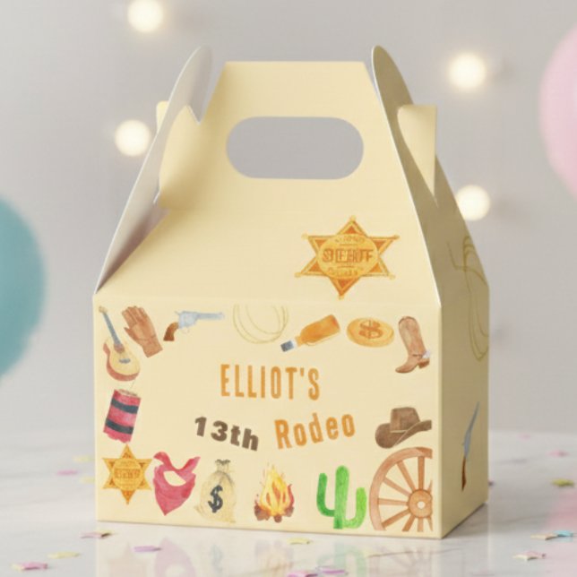 Western rodeo cowboy birthday favor box (Creator Uploaded)