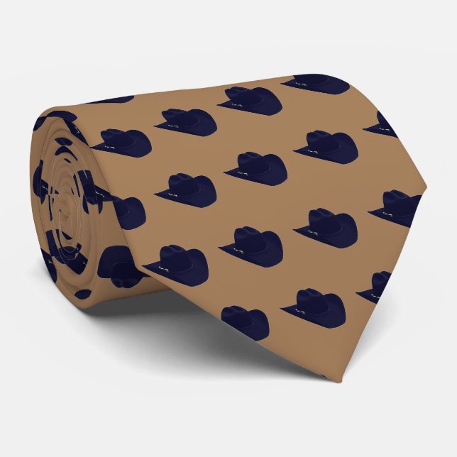 Western Rodeo Cowboy Black Hat Tie (Rolled)