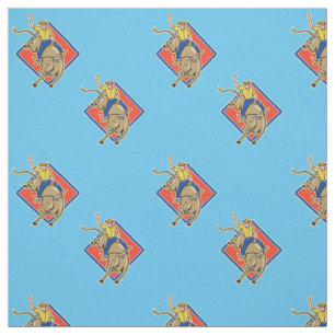 Western Rodeo Cowboy Bull Riding Small Print Fabric