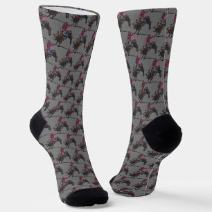 Western Rodeo Cowboy Bull Riding    Socks