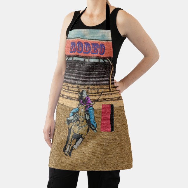 Western Rodeo Cowboy Cowgirl Barrel Racing Apron (Insitu)