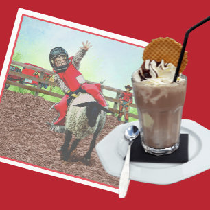 Western Rodeo Cowboy Cowgirl Mutton Busting Napkin