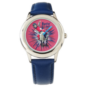 Western Rodeo Cowboy Cowgirl Mutton Busting Watch