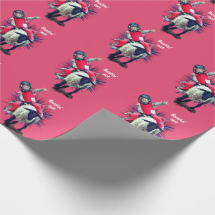 Western Rodeo Cowboy Cowgirl Mutton Busting Wrapping Paper