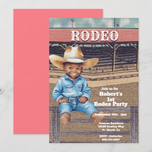 Western Rodeo Cowboy/Cowgirl Personalized Birthday Invitation