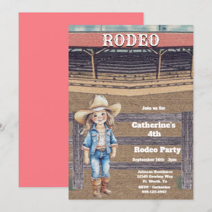 Western Rodeo Cowboy/Cowgirl Personalized Birthday Invitation
