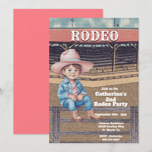 Western Rodeo Cowboy/Cowgirl Personalized Birthday Invitation