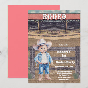 Western Rodeo Cowboy/Cowgirl Personalized Birthday Invitation