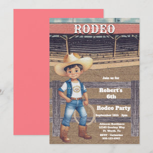 Western Rodeo Cowboy/Cowgirl Personalized Birthday Invitation