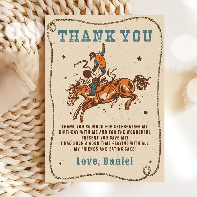 Western Rodeo Cowboy fête d'anniversaire Carte de  (Créateur téléchargé)