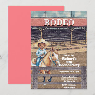 Western Rodeo Cowboy Personalized Birthday Invitation