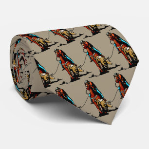 Western Rodeo Cowboy Team Roping Men's Necktie