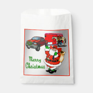 Western Rodeo Cowboy Truck Trailer Santa Christmas Favour Bag